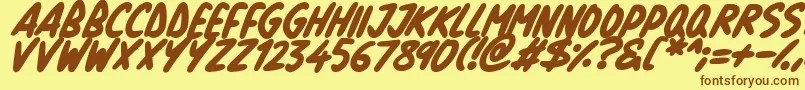 fuente Natural Marker Italic – Fuentes Marrones Sobre Fondo Amarillo