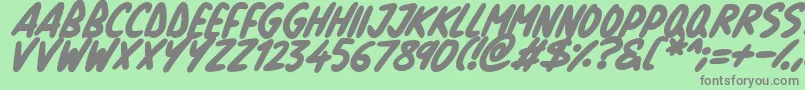 Fonte Natural Marker Italic – fontes cinzas em um fundo verde