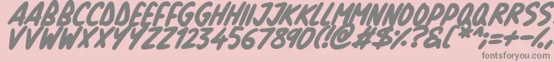 Fonte Natural Marker Italic – fontes cinzas em um fundo rosa