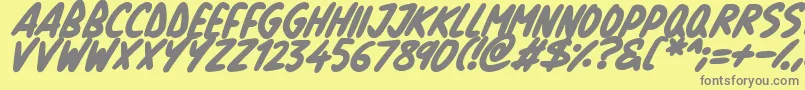 Fonte Natural Marker Italic – fontes cinzas em um fundo amarelo