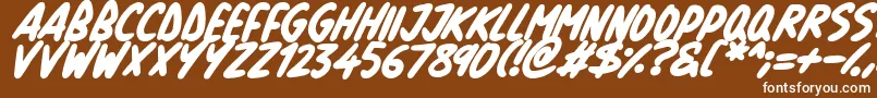 Natural Marker Italic-fontti – valkoiset fontit ruskealla taustalla