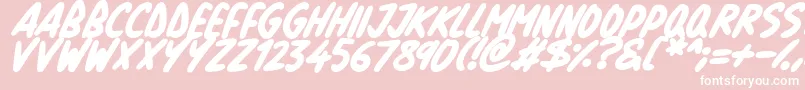 Natural Marker Italic-Schriftart – Weiße Schriften auf rosa Hintergrund