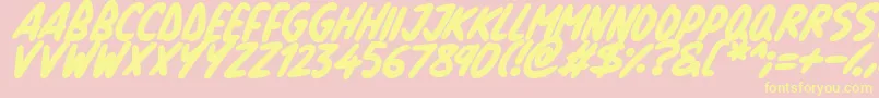 Natural Marker Italic-Schriftart – Gelbe Schriften auf rosa Hintergrund