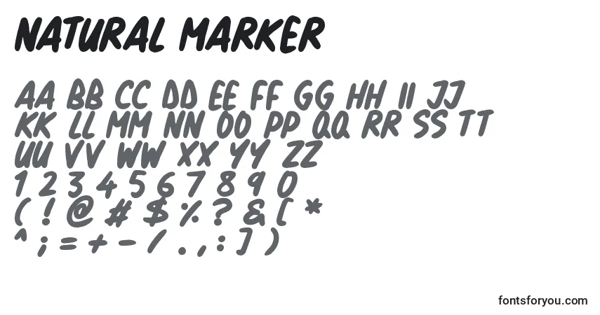 Fuente Natural Marker - alfabeto, números, caracteres especiales