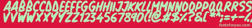 Natural Marker Font – Green Fonts on Red Background