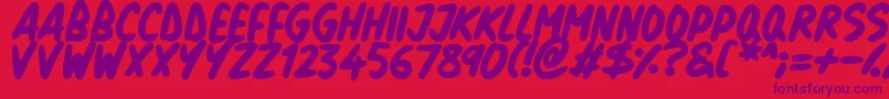 Natural Marker Font – Purple Fonts on Red Background