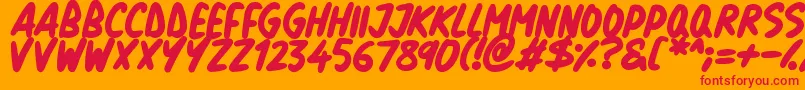 フォントNatural Marker – オレンジの背景に赤い文字