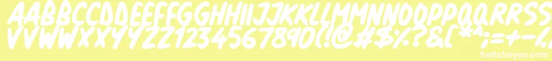 Natural Marker Font – White Fonts on Yellow Background