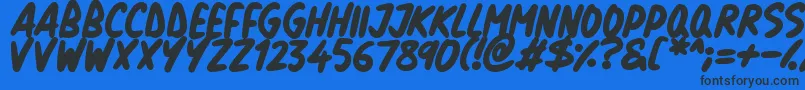フォントNatural Marker – 黒い文字の青い背景