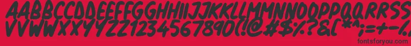 Natural Marker Font – Black Fonts on Red Background