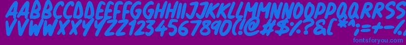 Natural Marker Font – Blue Fonts on Purple Background