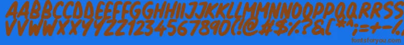 Natural Marker Font – Brown Fonts on Blue Background