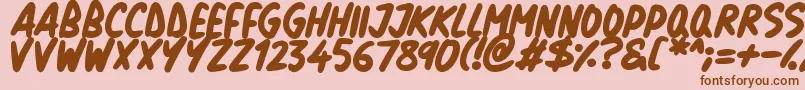 Natural Marker Font – Brown Fonts on Pink Background