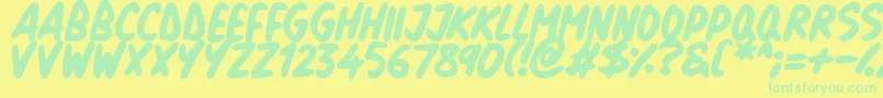 Natural Marker Font – Green Fonts on Yellow Background