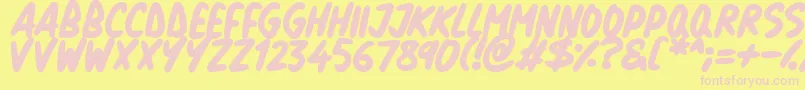 Natural Marker Font – Pink Fonts on Yellow Background