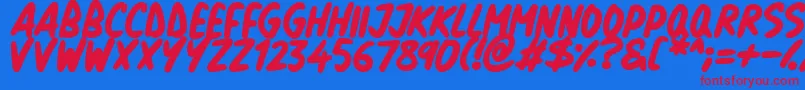 Natural Marker Font – Red Fonts on Blue Background