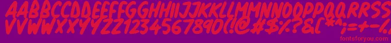 Natural Marker Font – Red Fonts on Purple Background