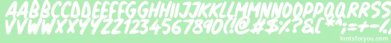 Natural Marker Font – White Fonts on Green Background