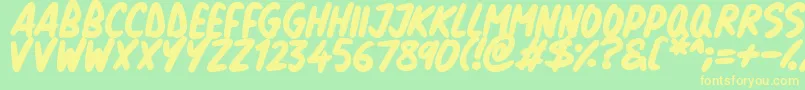 Natural Marker Font – Yellow Fonts on Green Background