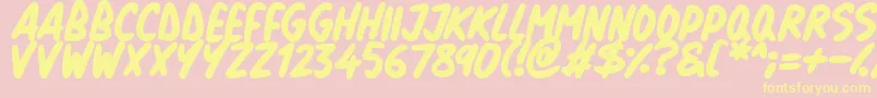 Natural Marker Font – Yellow Fonts on Pink Background