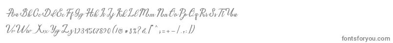 Natural Script Demo-fontti – harmaat kirjasimet valkoisella taustalla