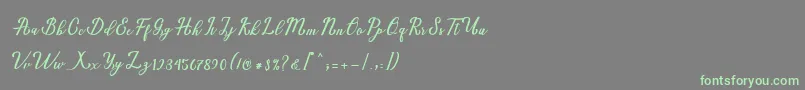 Шрифт Natural Script Demo – зелёные шрифты на сером фоне