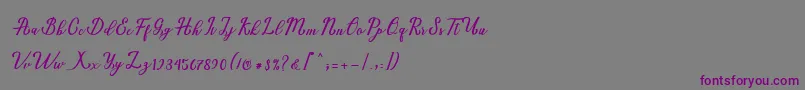 Natural Script Demo-fontti – violetit fontit harmaalla taustalla