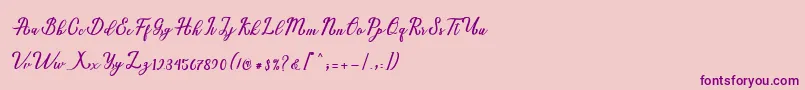 Шрифт Natural Script Demo – фиолетовые шрифты на розовом фоне