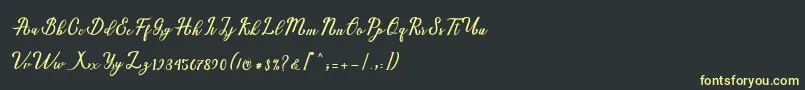 Шрифт Natural Script Demo – жёлтые шрифты на чёрном фоне