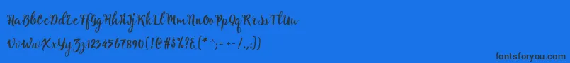 Fonte Natural script Free – fontes pretas em um fundo azul