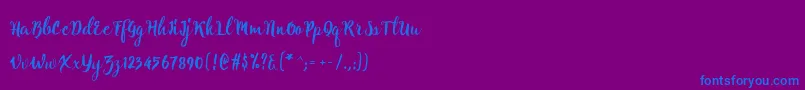 Natural script Free-Schriftart – Blaue Schriften auf violettem Hintergrund