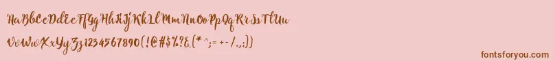 Natural script Free-Schriftart – Braune Schriften auf rosa Hintergrund