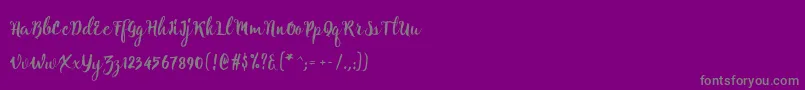 Natural script Free-Schriftart – Graue Schriften auf violettem Hintergrund