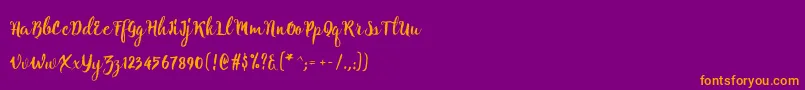 Fonte Natural script Free – fontes laranjas em um fundo violeta