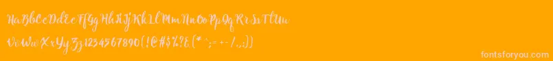 Natural script Free-Schriftart – Rosa Schriften auf orangefarbenem Hintergrund