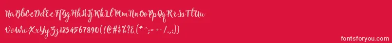 Fonte Natural script Free – fontes rosa em um fundo vermelho