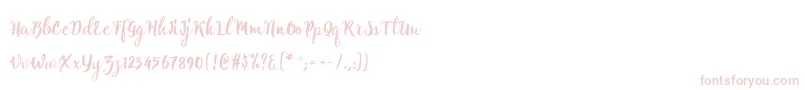 Natural script Free-Schriftart – Rosa Schriften auf weißem Hintergrund