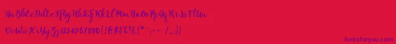 Natural script Free-Schriftart – Violette Schriften auf rotem Hintergrund