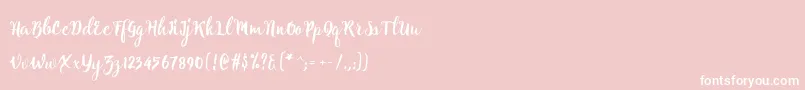 Natural script Free-Schriftart – Weiße Schriften auf rosa Hintergrund