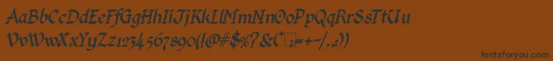 Шрифт KingthingsCalligraphicaItalic – чёрные шрифты на коричневом фоне