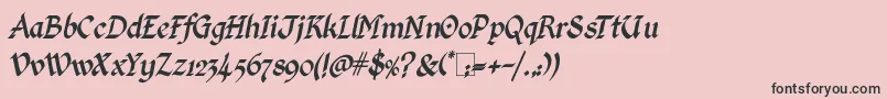 fuente KingthingsCalligraphicaItalic – Fuentes Negras Sobre Fondo Rosa