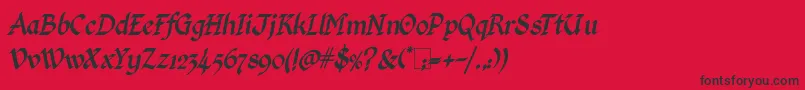 KingthingsCalligraphicaItalic-Schriftart – Schwarze Schriften auf rotem Hintergrund