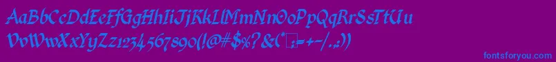 fuente KingthingsCalligraphicaItalic – Fuentes Azules Sobre Fondo Morado