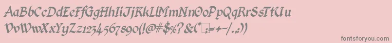 Police KingthingsCalligraphicaItalic – polices grises sur fond rose