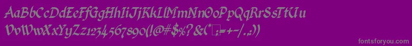 Шрифт KingthingsCalligraphicaItalic – серые шрифты на фиолетовом фоне