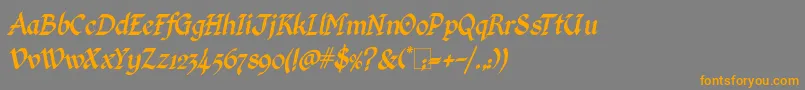 Weitere Informationen zur KingthingsCalligraphicaItalic-Schriftart KingthingsCalligraphicaItalic-Schriftart – Orangefarbene Schriften auf grauem Hintergrund