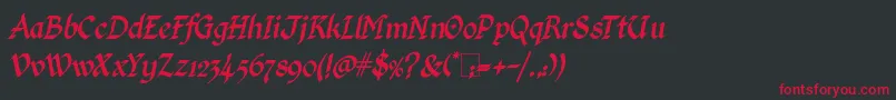 KingthingsCalligraphicaItalic Font – Red Fonts on Black Background