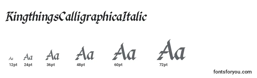 Größen der Schriftart KingthingsCalligraphicaItalic
