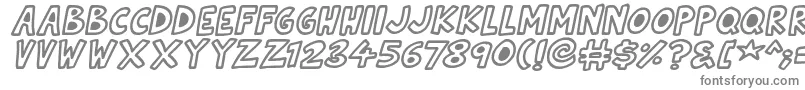 Шрифт Natural Toons Italic – серые шрифты на белом фоне