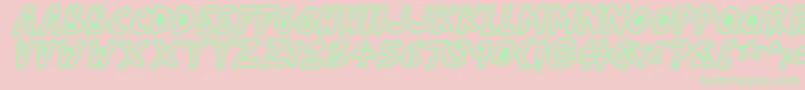 Natural Toons Italic Font – Green Fonts on Pink Background